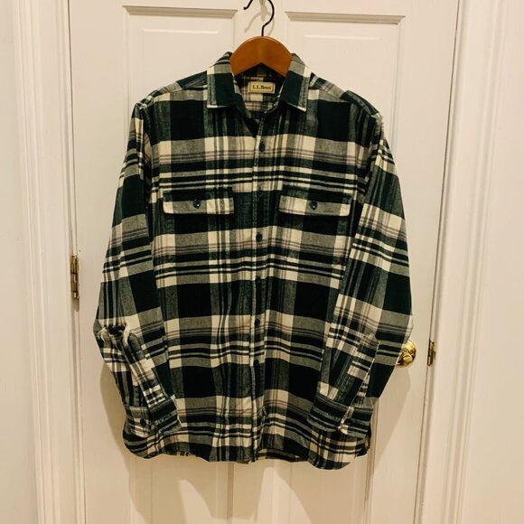 L.L. Bean Other - Vintage LL Bean Flannel Men's Thick Work Shirt Size Large Heavy Chamois Work